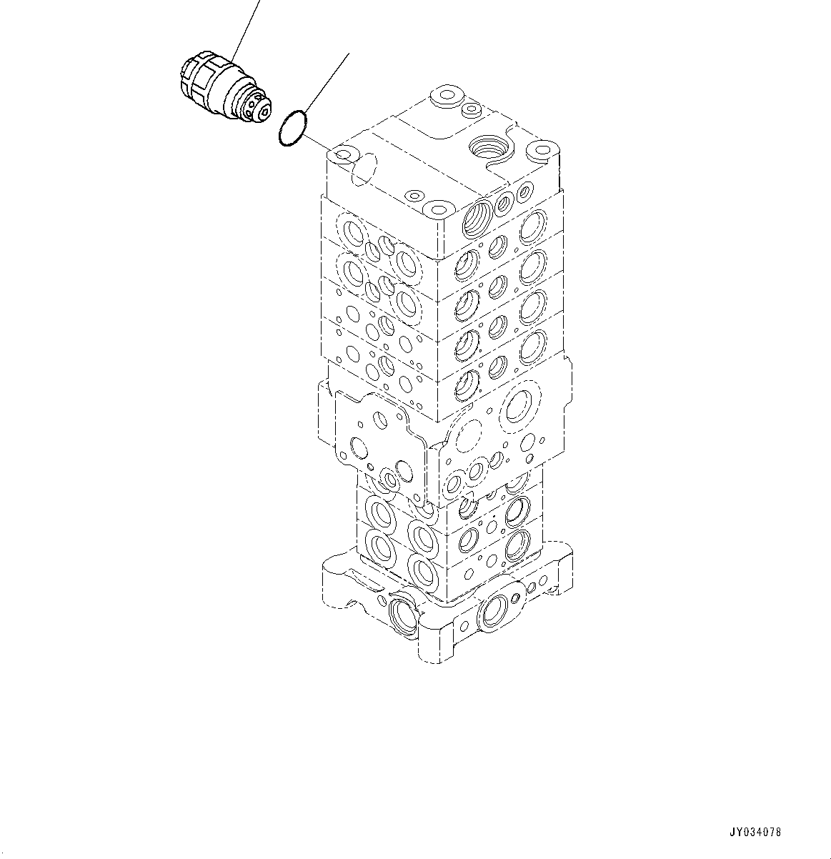 Komatsu parts book diagram for PC170LC-11 S/N 37001-UP: CONTROL VALVE, 7-VALVE (16/30)(#35724-)