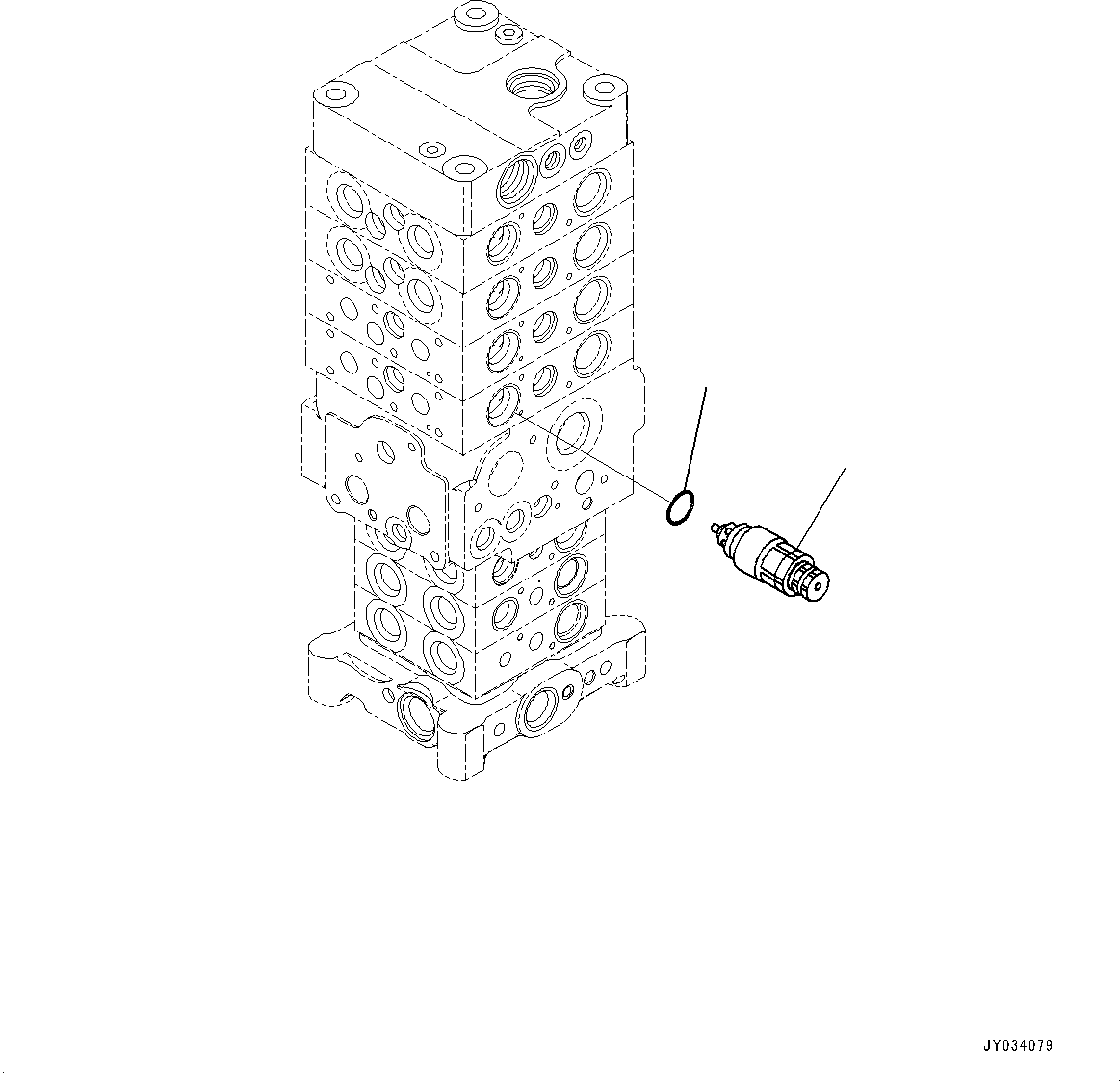 Komatsu parts book diagram for PC170LC-11 S/N 37001-UP: CONTROL VALVE, 7-VALVE (17/30)(#35724-)