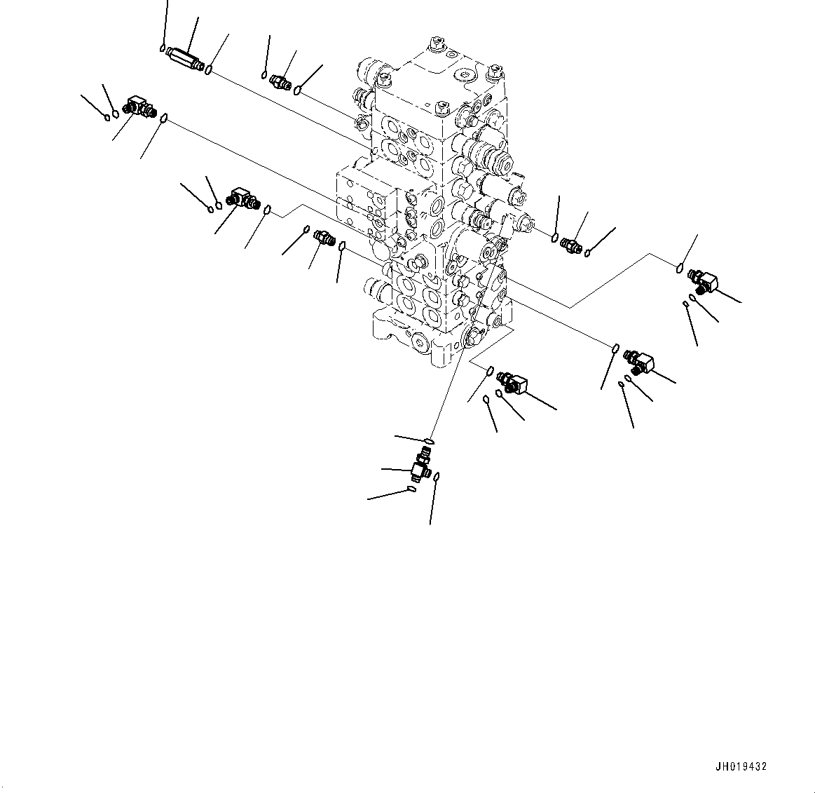 Komatsu parts book diagram for PC170LC-11 S/N 37001-UP: CONTROL VALVE, CONNECTING PARTS (3/5) (WITH PROPORTIONAL JOYSTICK LEVER)(#35724-)