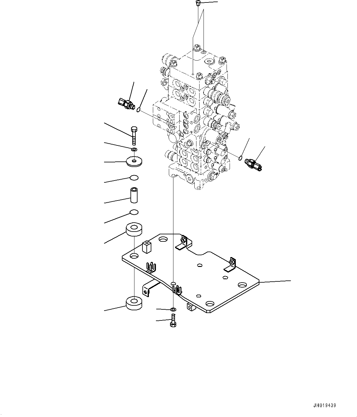 Komatsu parts book diagram for PC170LC-11 S/N 37001-UP: CONTROL VALVE, BRACKET(#35724-)