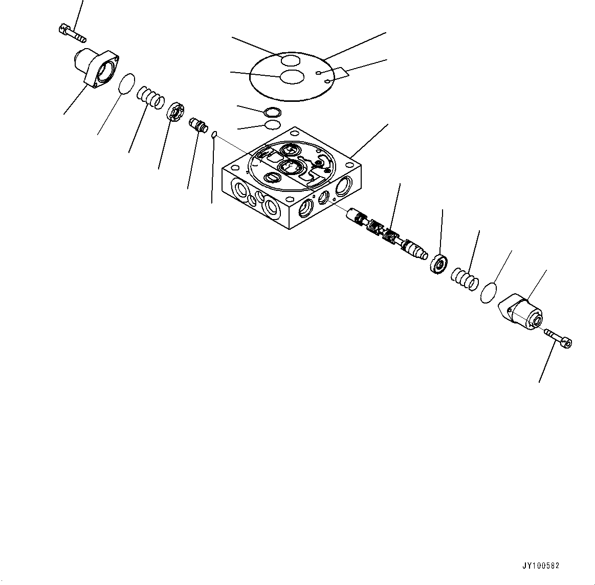 Komatsu parts book diagram for PC170LC-11 S/N 37001-UP: CONTROL VALVE, SERVICE VALVE (1/3)(#35724-)