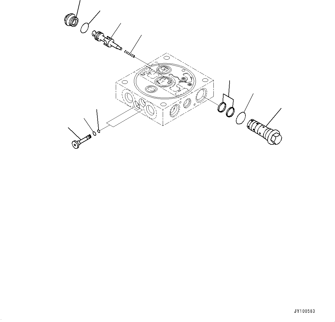 Komatsu parts book diagram for PC170LC-11 S/N 37001-UP: CONTROL VALVE, SERVICE VALVE (2/3)(#35724-)