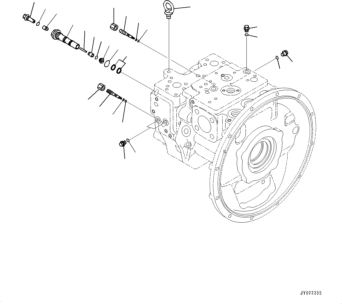 Komatsu parts book diagram for PC170LC-11 S/N 37001-UP: HYDRAULIC PUMP, PISTON PUMP (3/9)(#35001-)