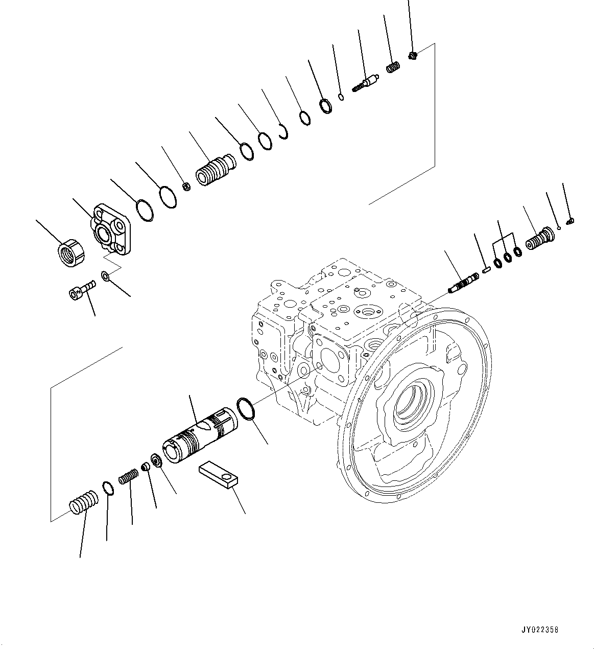 Komatsu parts book diagram for PC170LC-11 S/N 37001-UP: HYDRAULIC PUMP, PISTON PUMP (6/9)(#35001-)