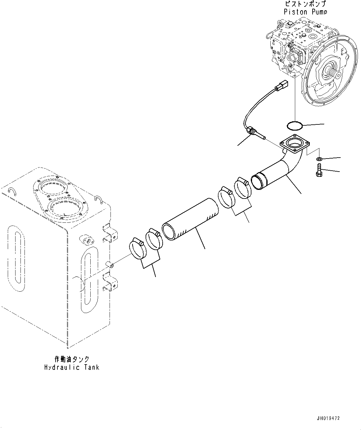 Komatsu parts book diagram for PC170LC-11 S/N 37001-UP: SUCTION PIPING, (#35001-)