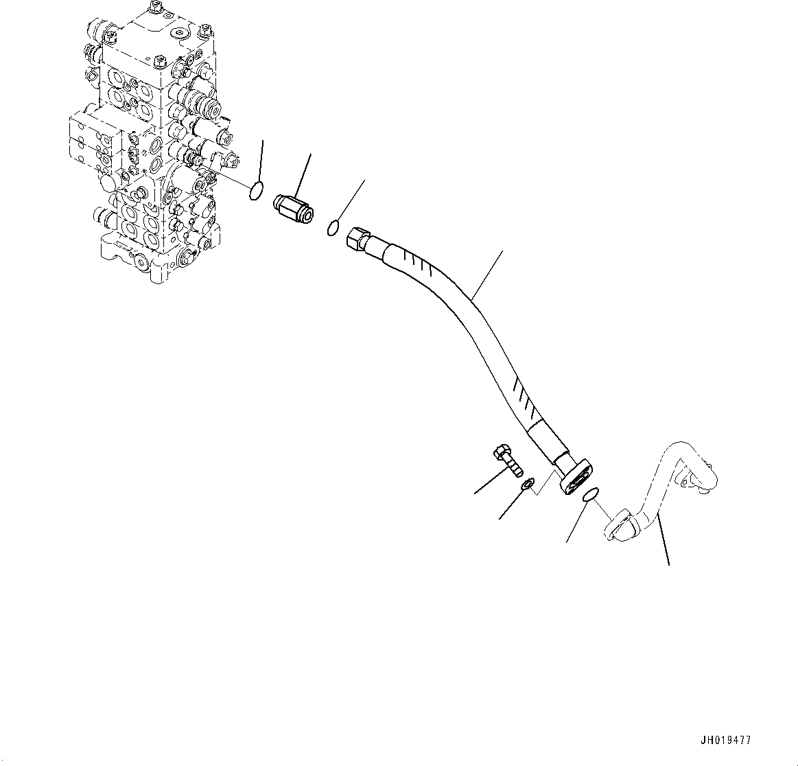 Komatsu parts book diagram for PC170LC-11 S/N 37001-UP: RETURN PIPING, (#35001-)