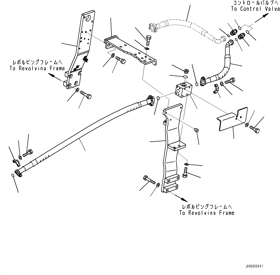 Komatsu parts book diagram for PC170LC-11 S/N 37001-UP: ATTACHMENT PIPING, MAIN PIPING, L.H.(#37001-)