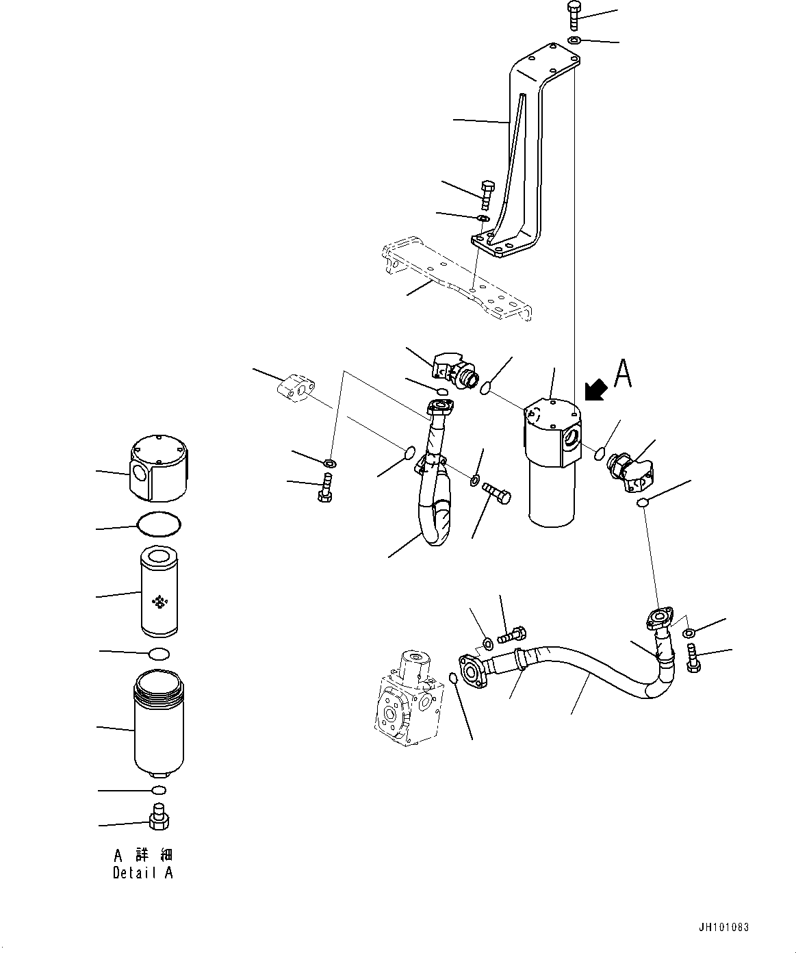 Komatsu parts book diagram for PC170LC-11 S/N 37001-UP: ATTACHMENT PIPING, RETURN PIPING(#37001-)