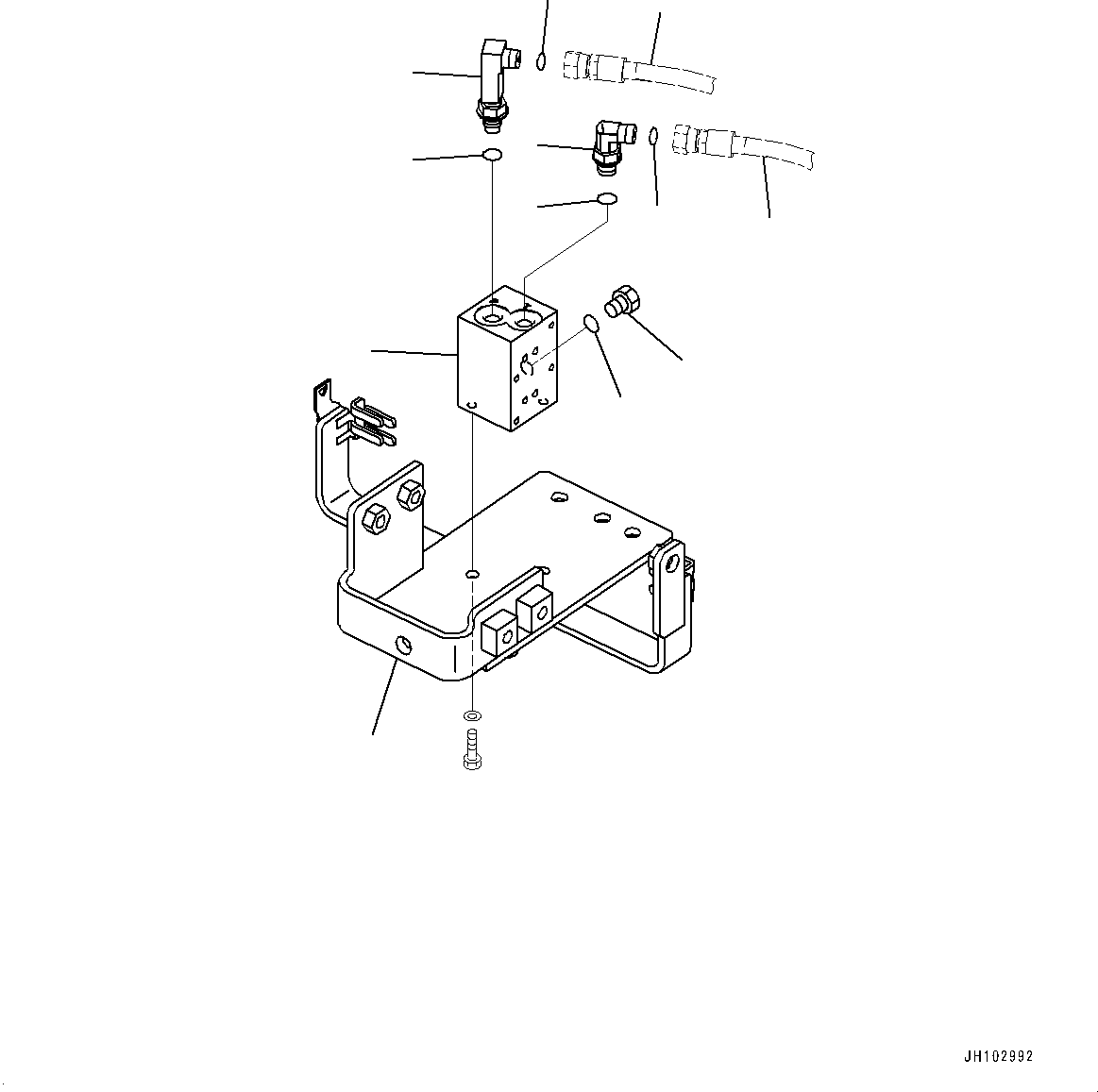 Komatsu parts book diagram for PC170LC-11 S/N 37001-UP: ATTACHMENT ADDITIONAL PIPING, BRACKET(#35724-)