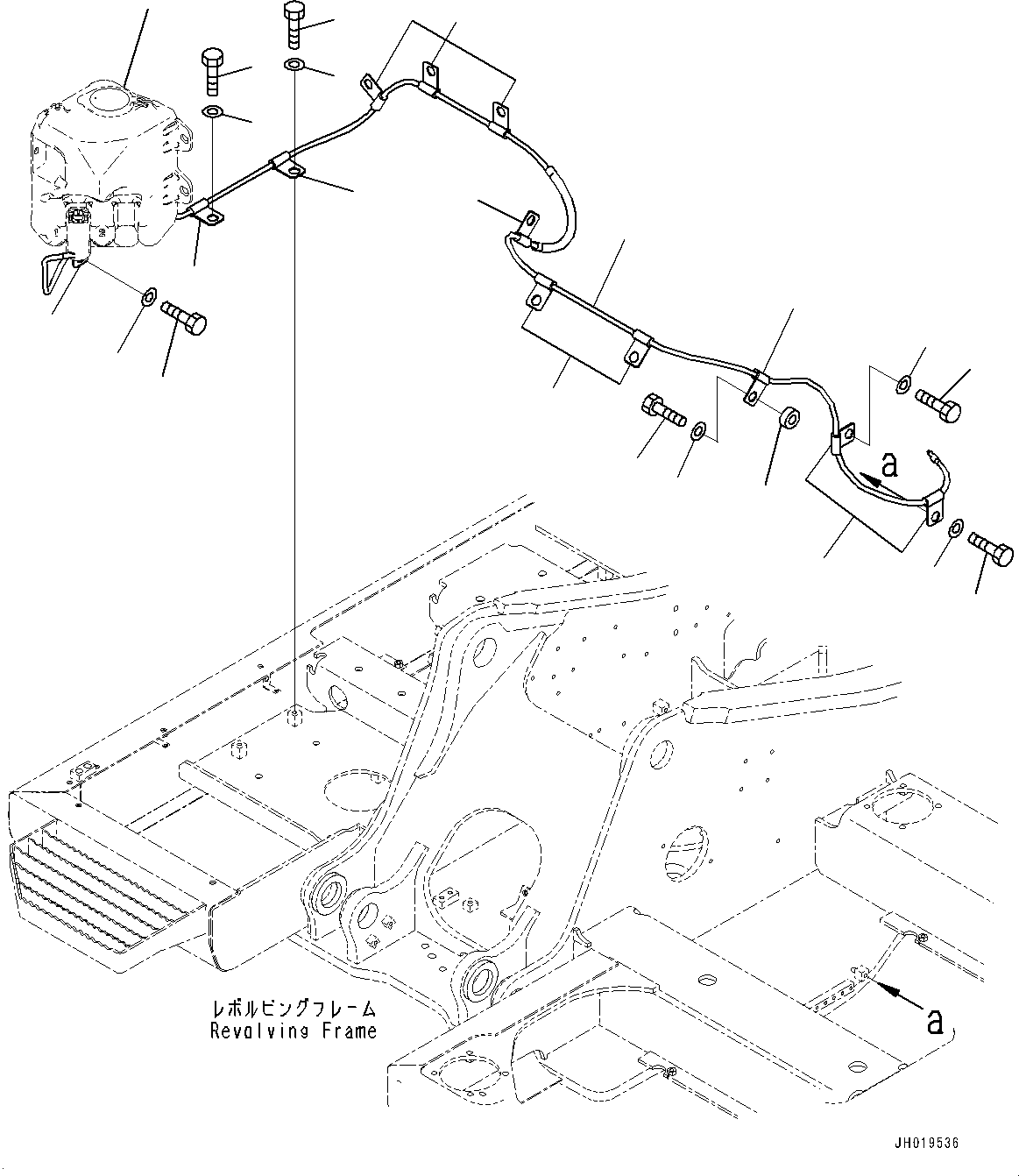 Komatsu parts book diagram for PC170LC-11 S/N 37001-UP: WINDOW WASHER, (#35001-)