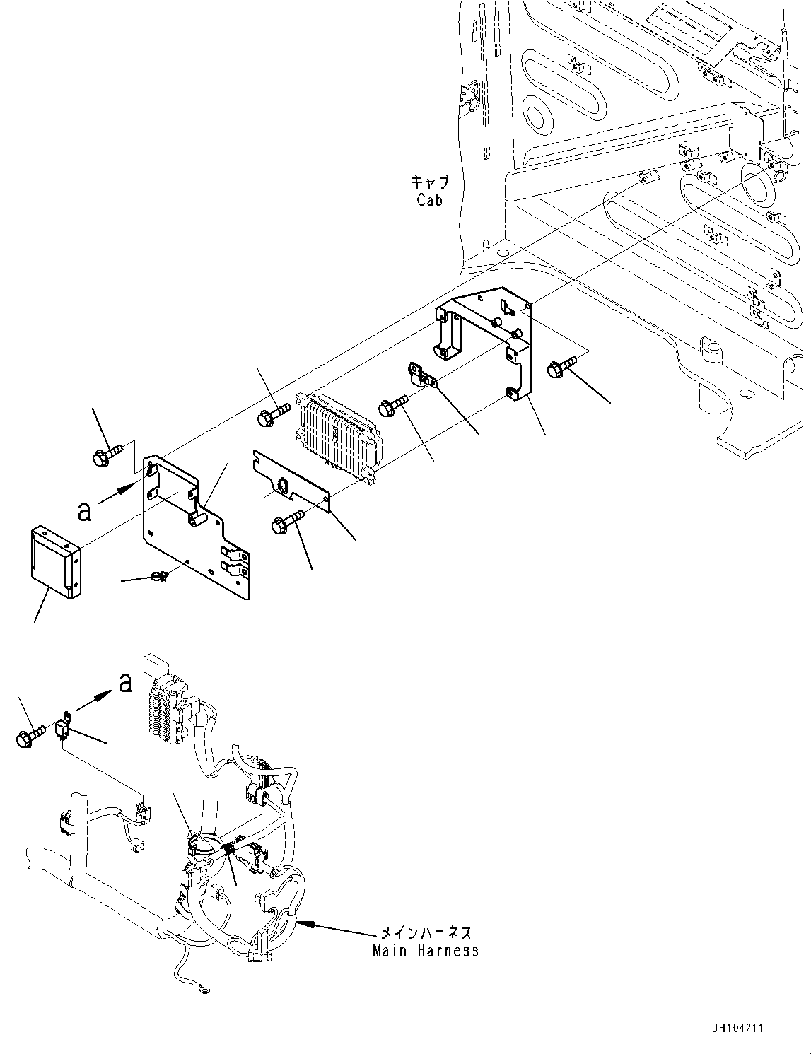 Komatsu parts book diagram for PC170LC-11 S/N 37001-UP: CAB, CAB IN PARTS, AIR CONDITIONER CONTROLLER(#37001-37000)