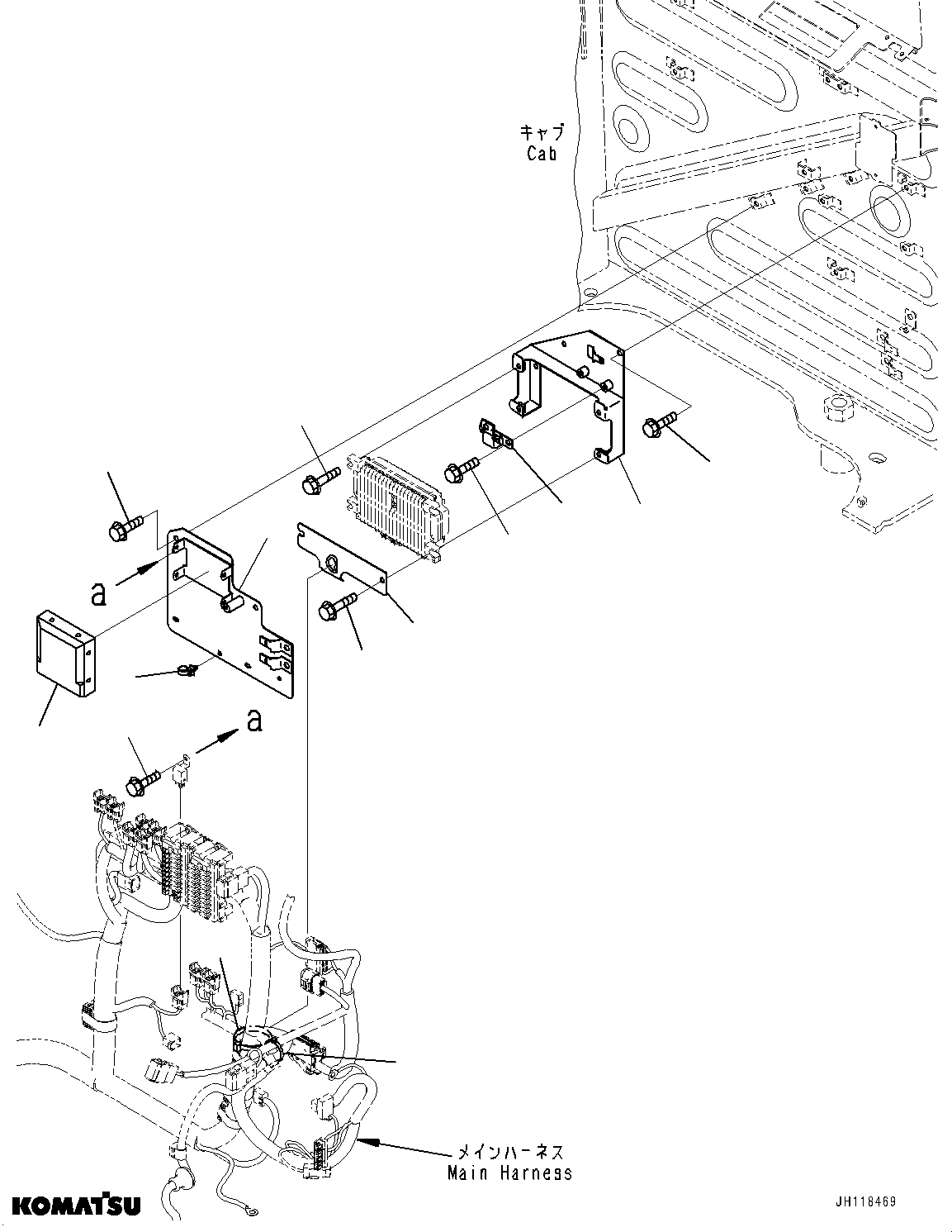 Komatsu parts book diagram for PC170LC-11 S/N 37001-UP: CAB, CAB IN PARTS, AIR CONDITIONER CONTROLLER(#37001-)