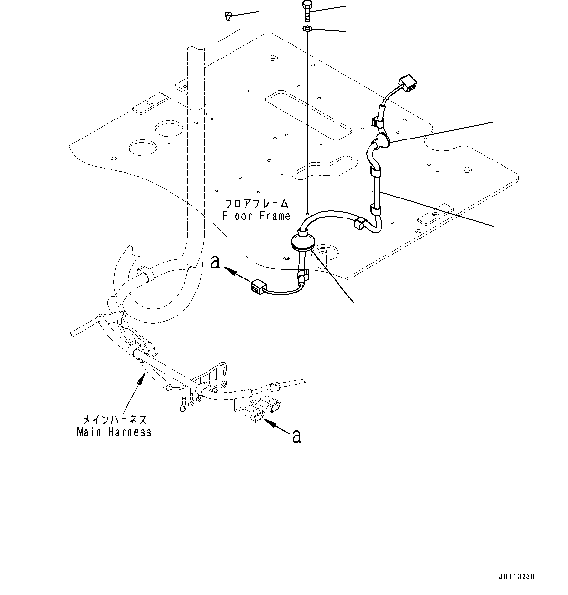 Komatsu parts book diagram for PC170LC-11 S/N 37001-UP: CAB, REARVIEW CAMERA HARNESS(#37001-)