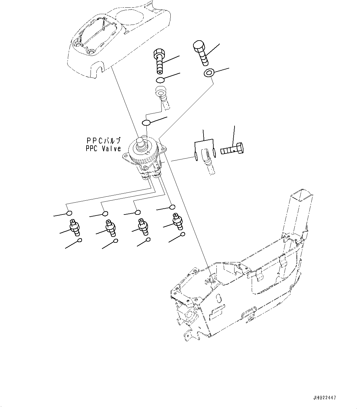 Komatsu parts book diagram for PC170LC-11 S/N 37001-UP: CAB, PPC VALVE (3/4) (L.H.)(#37001-)