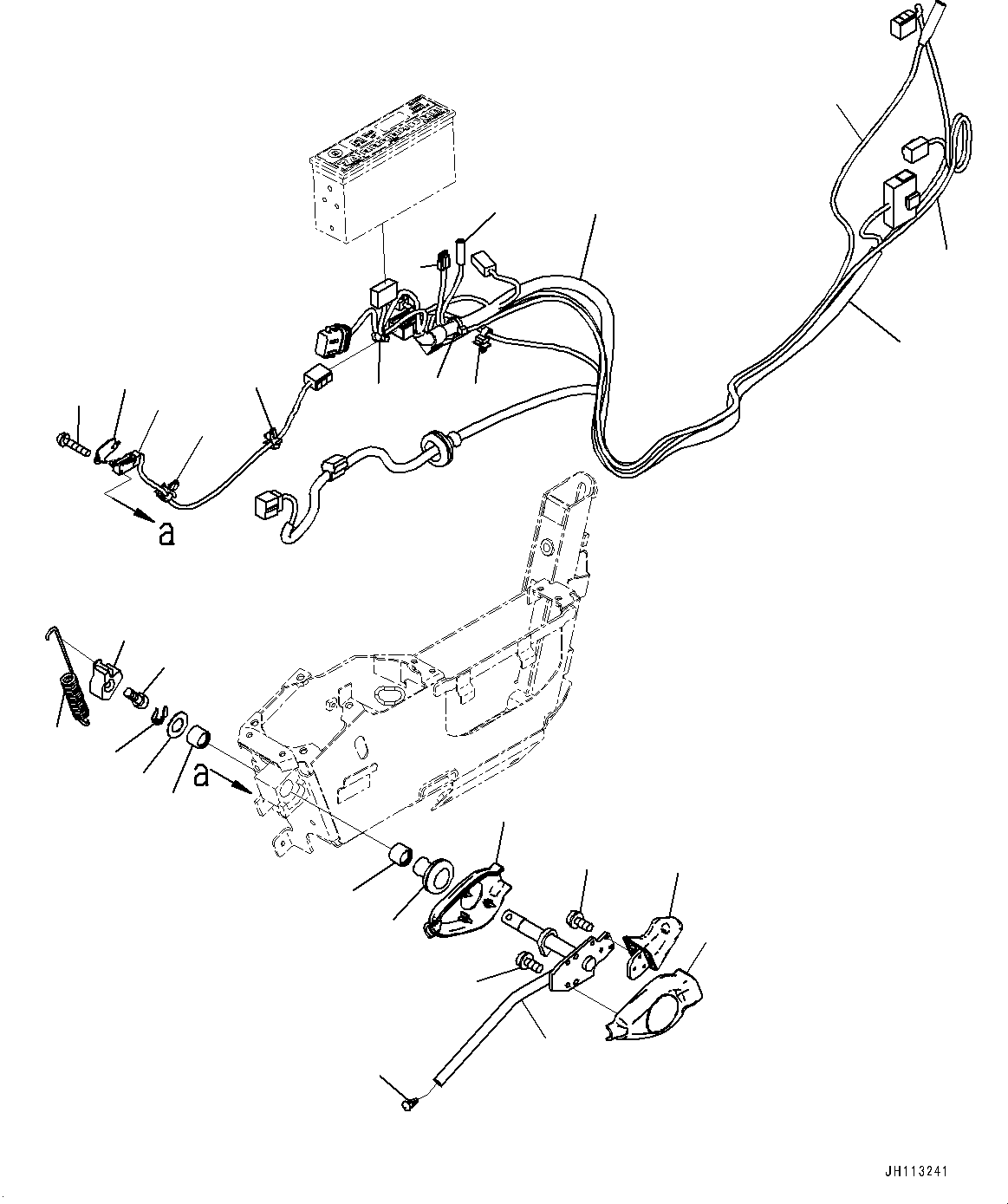 Komatsu parts book diagram for PC170LC-11 S/N 37001-UP: CAB, FLOOR, WORK EQUIPMENT LOCK LEVER(#37001-)