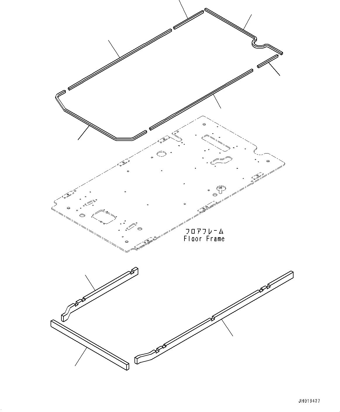 Komatsu parts book diagram for PC170LC-11 S/N 37001-UP: CAB, FLOOR, SEAL(#37001-37000)