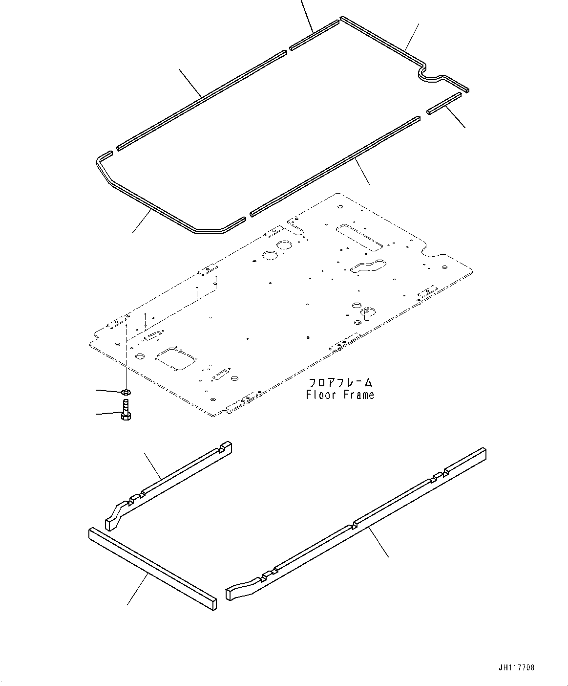 Komatsu parts book diagram for PC170LC-11 S/N 37001-UP: CAB, FLOOR, SEAL(#37001-)