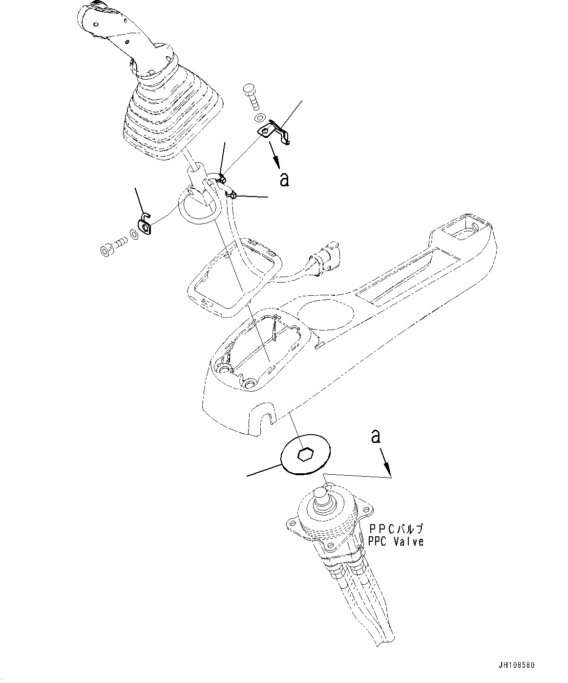 Komatsu parts book diagram for PC170LC-11 S/N 37001-UP: CAB, FLOOR, WORK EQUIPMENT CONTROL LEVER RELATED PARTS, L.H.(#37001-)