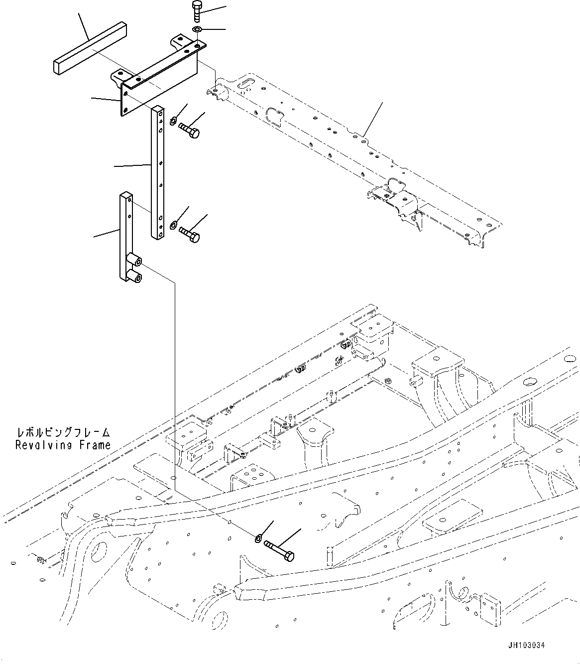 Komatsu parts book diagram for PC170LC-11 S/N 37001-UP: FRAME, (2/2) (WITH PROPORTIONAL JOYSTICK LEVER)(#35724-)