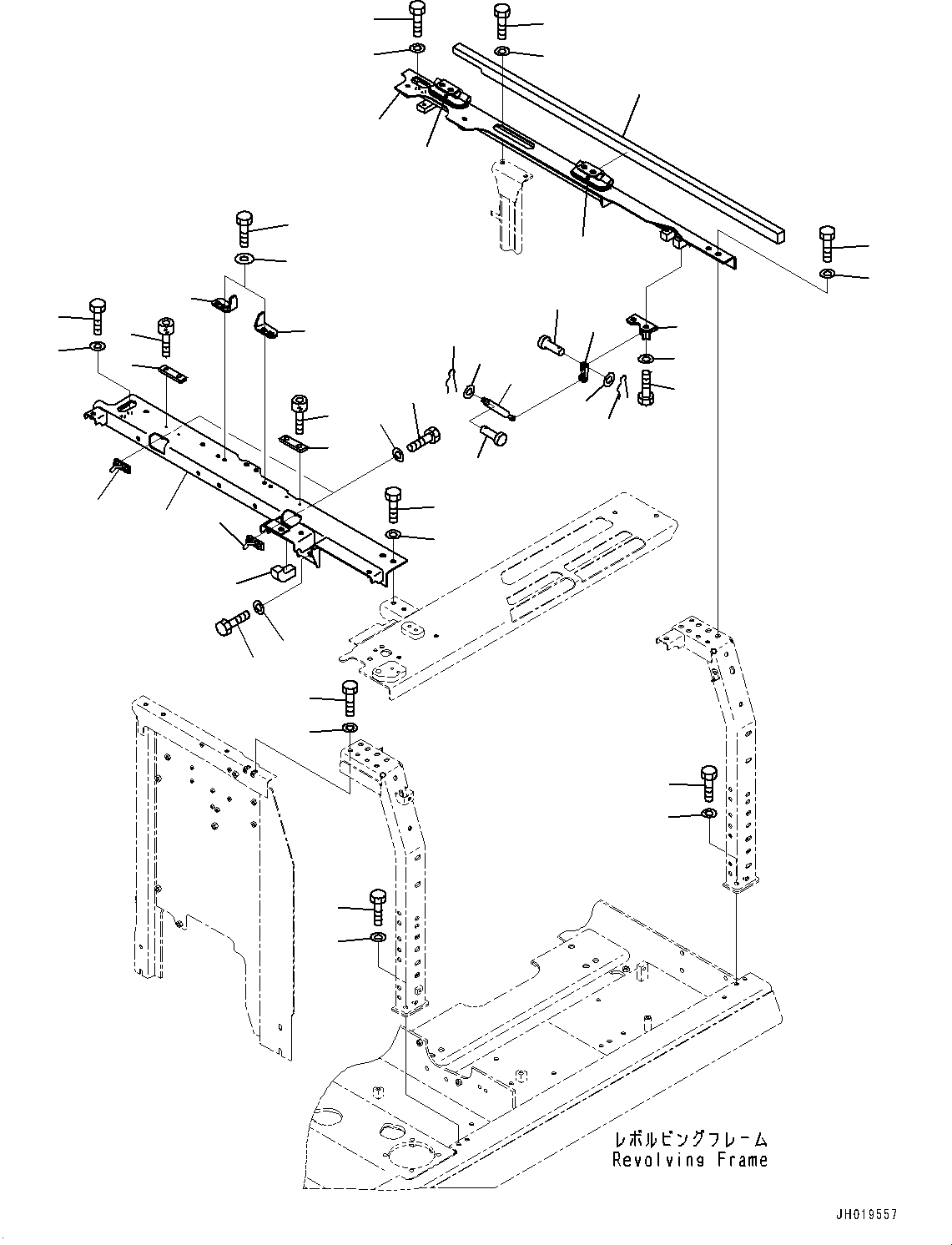 Komatsu parts book diagram for PC170LC-11 S/N 37001-UP: SIDE COVER L.H., FRAME(#35001-)