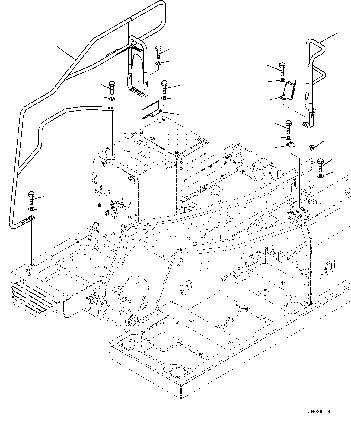 Komatsu parts book diagram for PC170LC-11 S/N 37001-UP: HANDRAIL, (#35001-)