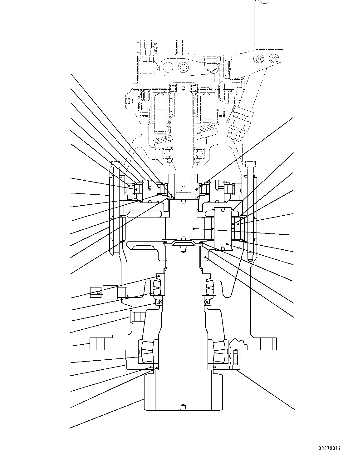 Komatsu parts book diagram for PC170LC-11 S/N 37001-UP: SWING MACHINERY AND MOTOR, INNER PARTS (1/8)(#35001-)