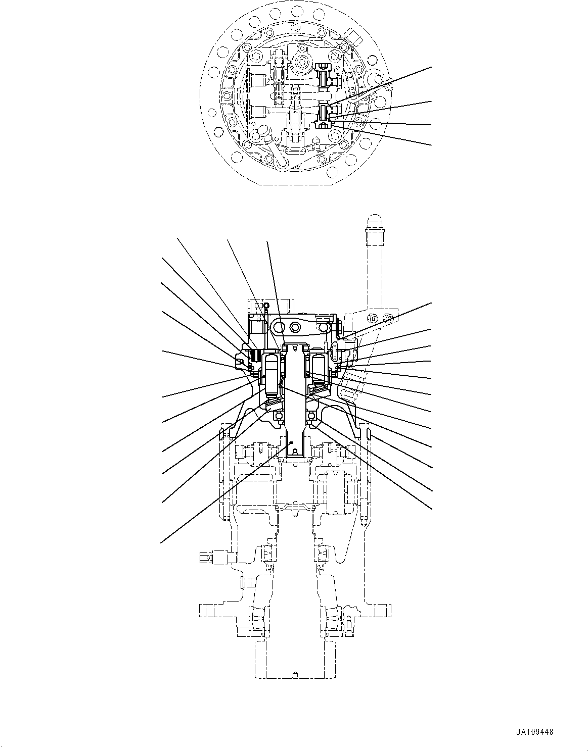 Komatsu parts book diagram for PC170LC-11 S/N 37001-UP: SWING MACHINERY AND MOTOR, INNER PARTS (2/8)(#35712-)