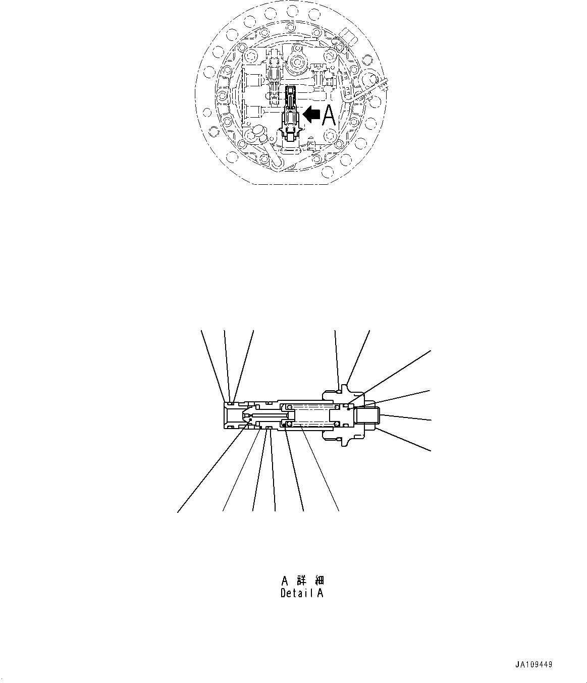 Komatsu parts book diagram for PC170LC-11 S/N 37001-UP: SWING MACHINERY AND MOTOR, INNER PARTS (3/8)(#35712-)