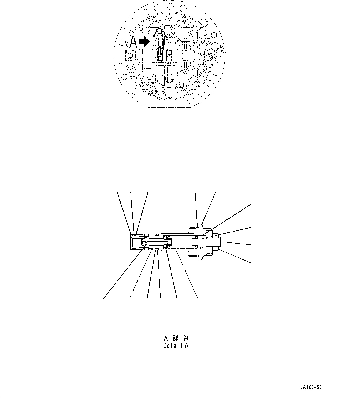 Komatsu parts book diagram for PC170LC-11 S/N 37001-UP: SWING MACHINERY AND MOTOR, INNER PARTS (4/8)(#35712-)