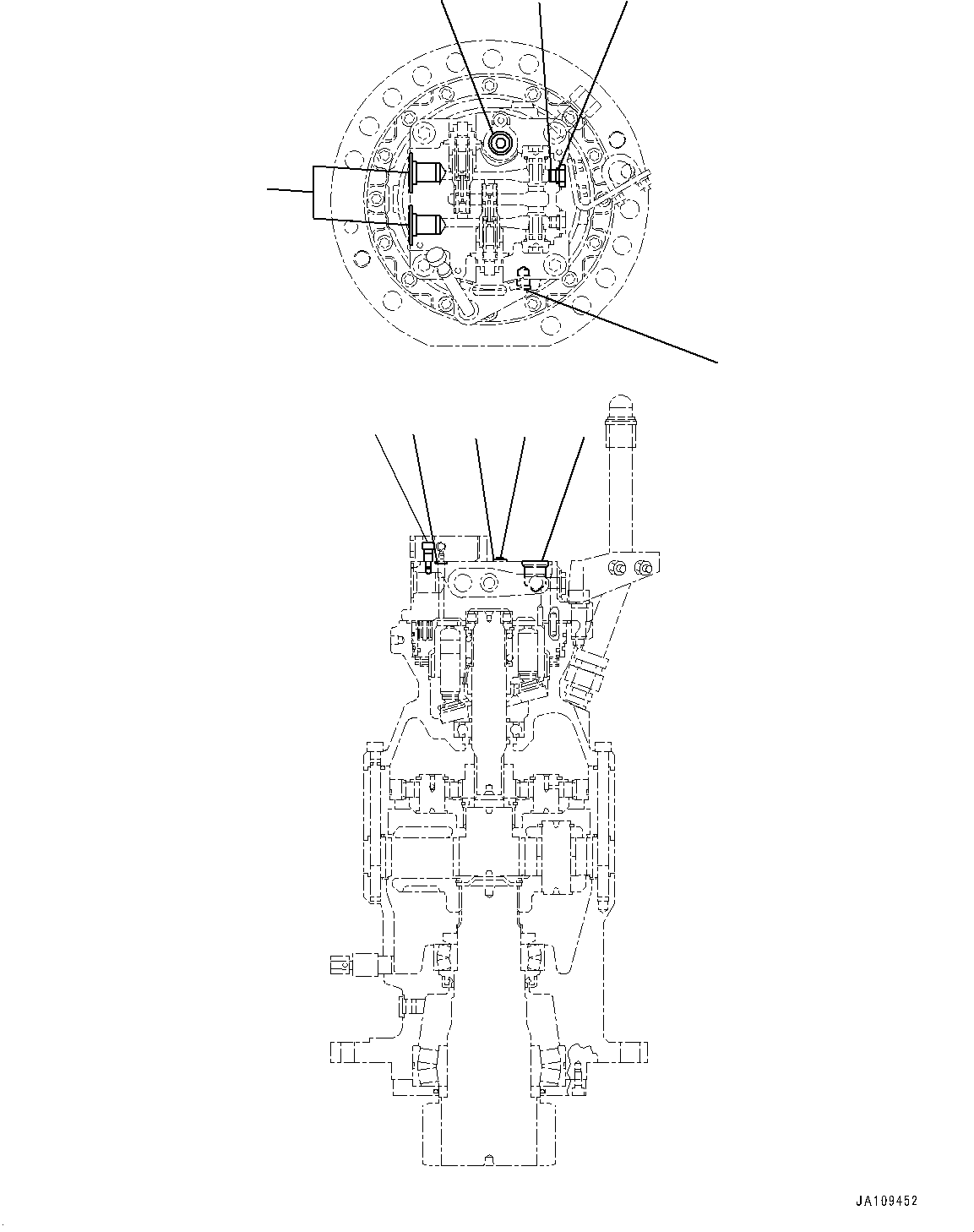 Komatsu parts book diagram for PC170LC-11 S/N 37001-UP: SWING MACHINERY AND MOTOR, INNER PARTS (7/8)(#35712-)