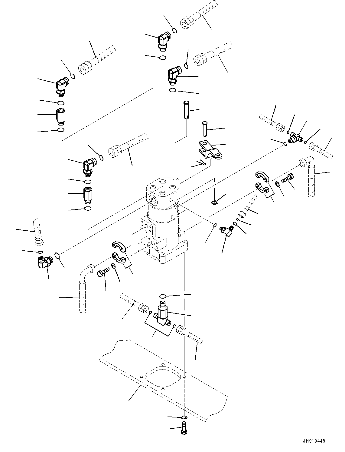 Komatsu parts book diagram for PC170LC-11 S/N 37001-UP: SWIVEL JOINT, CONNECTING PARTS(#35001-)