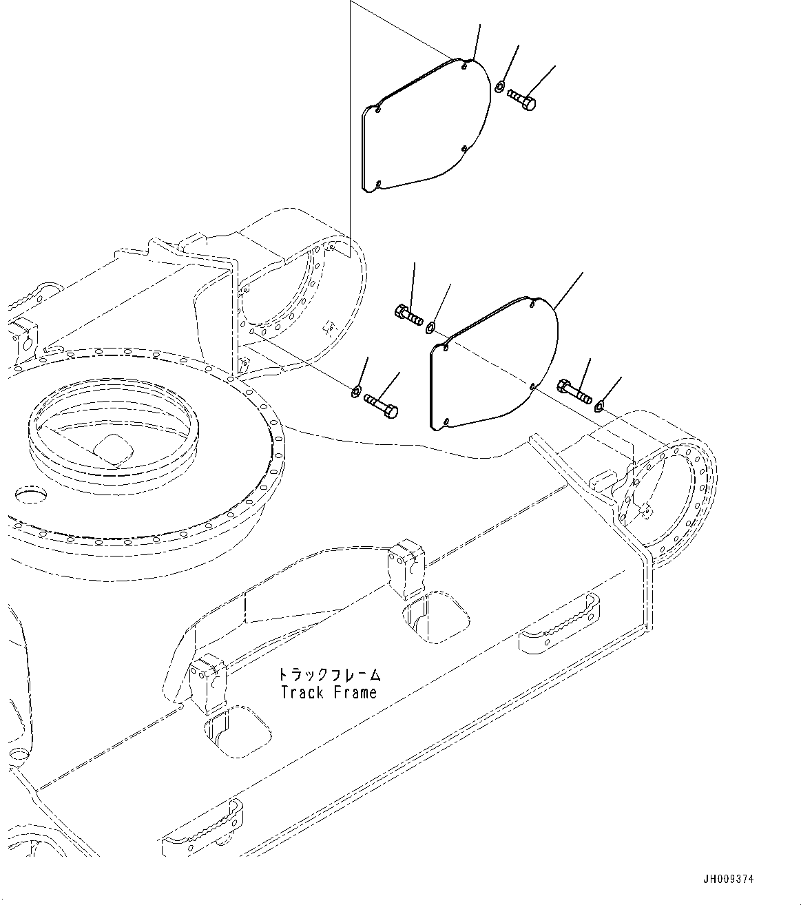 Komatsu parts book diagram for PC170LC-11 S/N 37001-UP: TRAVEL MOTOR AND FINAL DRIVE, COVER(#35001-)
