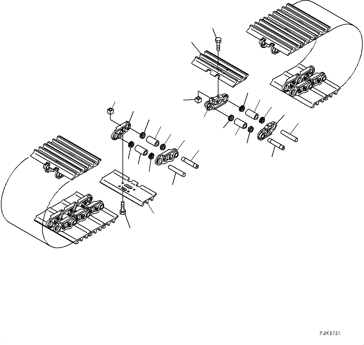 Komatsu parts book diagram for PC170LC-11 S/N 37001-UP: TRACK SHOE ASSEMBLY, (OBLONG HOLED TRIPLE GROUSER SHOE, 600MM WIDTH, GREASE SEALED TYPE, 88 SET)(#35811-)