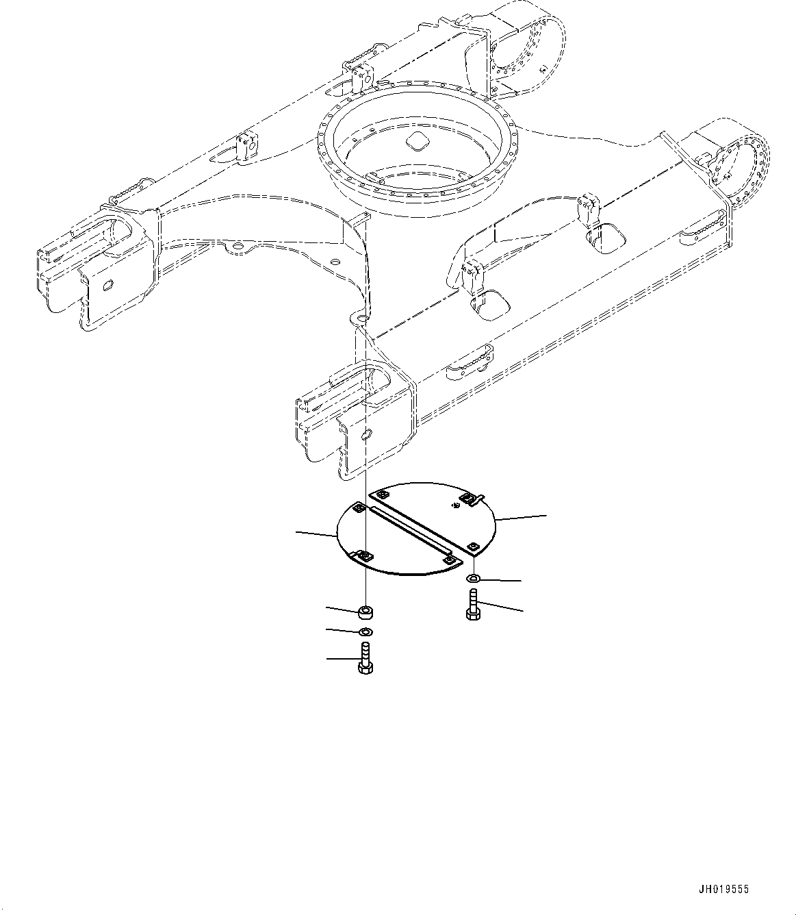 Komatsu parts book diagram for PC170LC-11 S/N 37001-UP: TRACK FRAME UNDER COVER, (#35001-)
