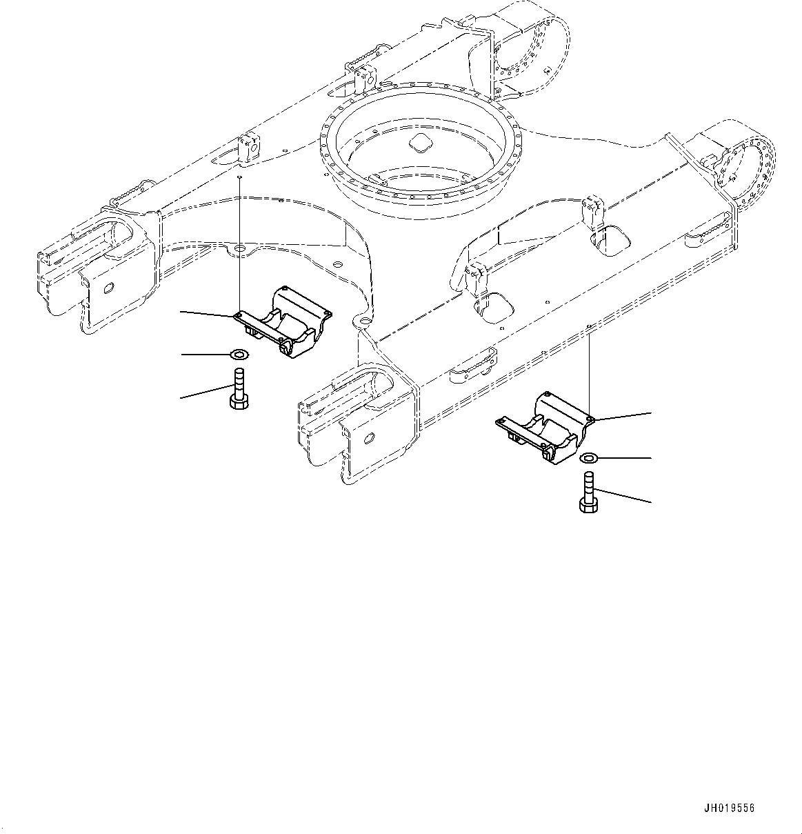 Komatsu parts book diagram for PC170LC-11 S/N 37001-UP: TRACK ROLLER GUARD, (#35001-)