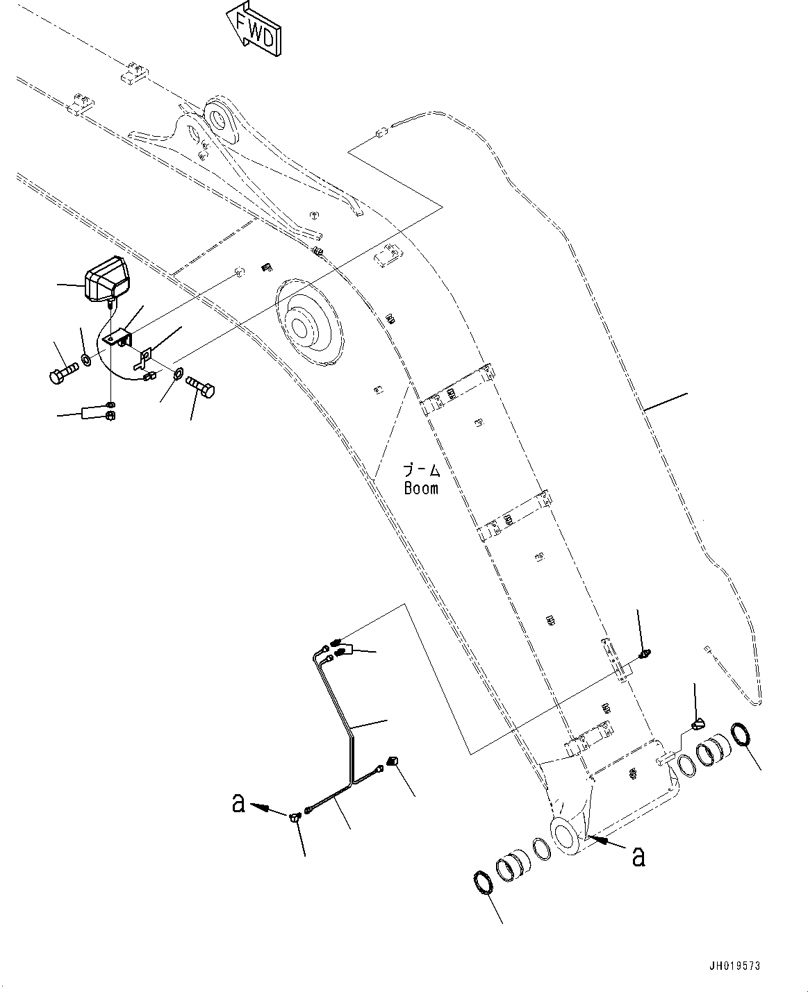 Komatsu parts book diagram for PC170LC-11 S/N 37001-UP: BOOM, WORKING LAMP(#35001-)