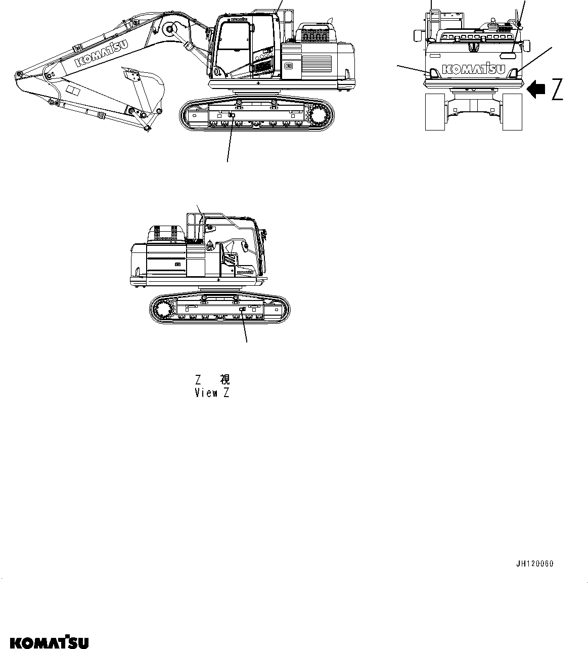 Komatsu parts book diagram for PC170LC-11 S/N 37001-UP: MARKS AND PLATES, (2/2)(#37001-)