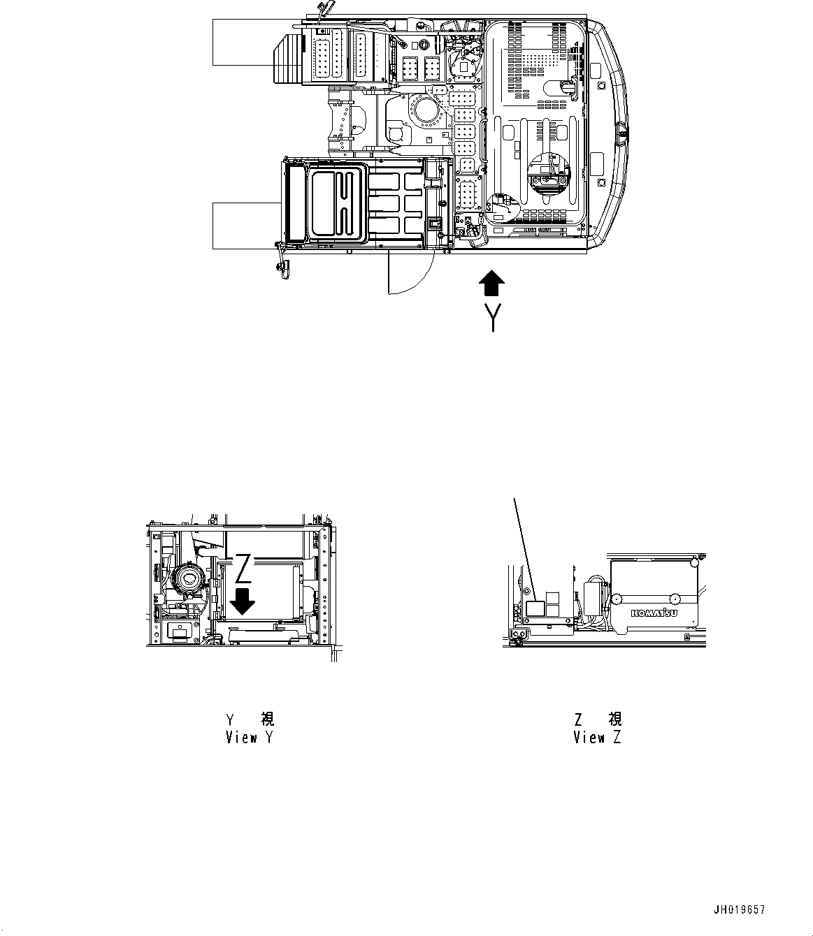 Komatsu parts book diagram for PC170LC-11 S/N 37001-UP: PLATES, AIR CLEANER, (#35001-)