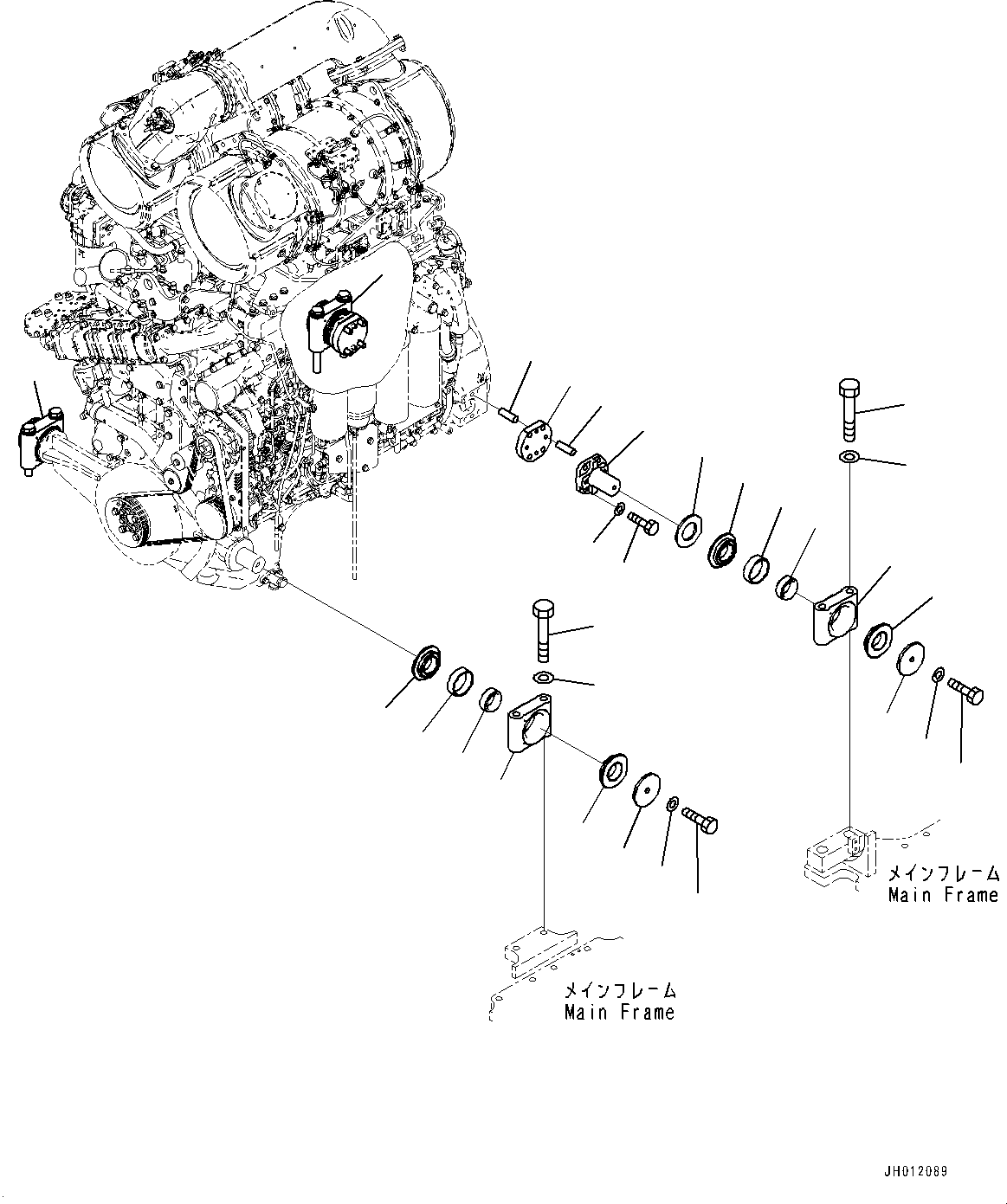Bulldozers Komatsu / D155CX-8 S/N 160001-UP(1002596c) / Engine Mounting, Engine Mount(#160001-)(B001001 : B0100-001001)