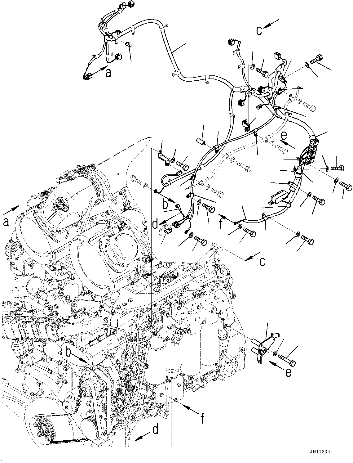Bulldozers Komatsu / D155CX-8 S/N 160001-UP(1002596c) / Engine Wiring Harness, Wiring Harness (3/3)(#160001-)(B003003 : B0500-001003A)
