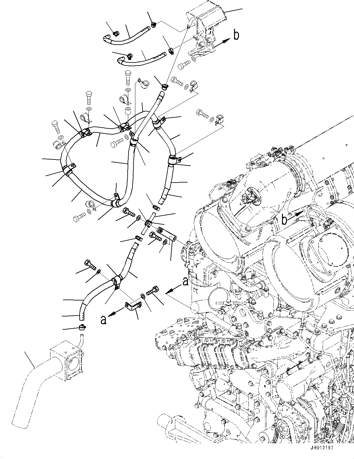 Bulldozers Komatsu / D155CX-8 S/N 160001-UP(1002596c) / Heater Piping, Coolant Piping (2/2)(#160001-)(B006003 : B0720-001003)