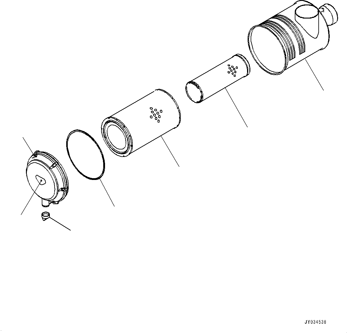 Komatsu parts book diagram for PC490LC-11 S/N 87001-UP (For KAL): AIR INTAKE UNIT, INNER PARTS, AIR CLEANER(#85001-)