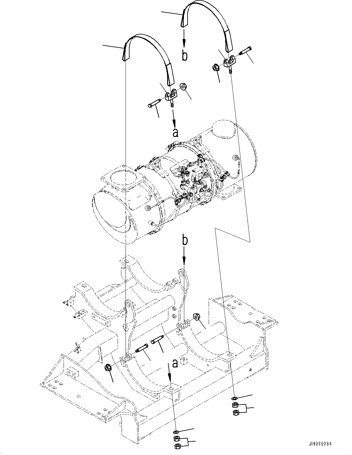 Komatsu parts book diagram for PC490LC-11 S/N 87001-UP (For KAL): EXHAUST, KOMATSU DIESEL PARTICULATE FILTER (KDPF) MOUNTING(#85001-)