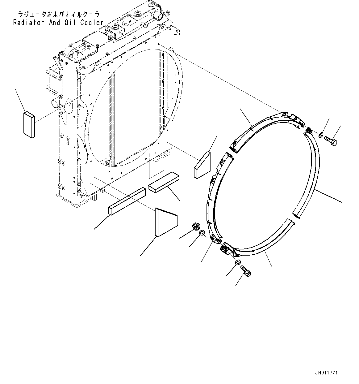 Komatsu parts book diagram for PC490LC-11 S/N 87001-UP (For KAL): COOLING SYSTEM, SHROUD (2/2)(#85001-85152)