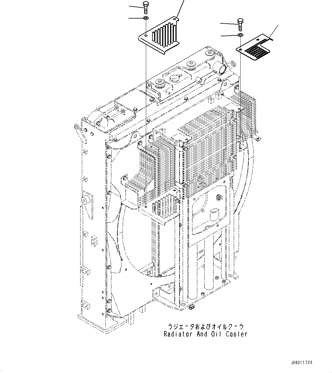 Komatsu parts book diagram for PC490LC-11 S/N 87001-UP (For KAL): COOLING FAN GUARD, (#85001-)