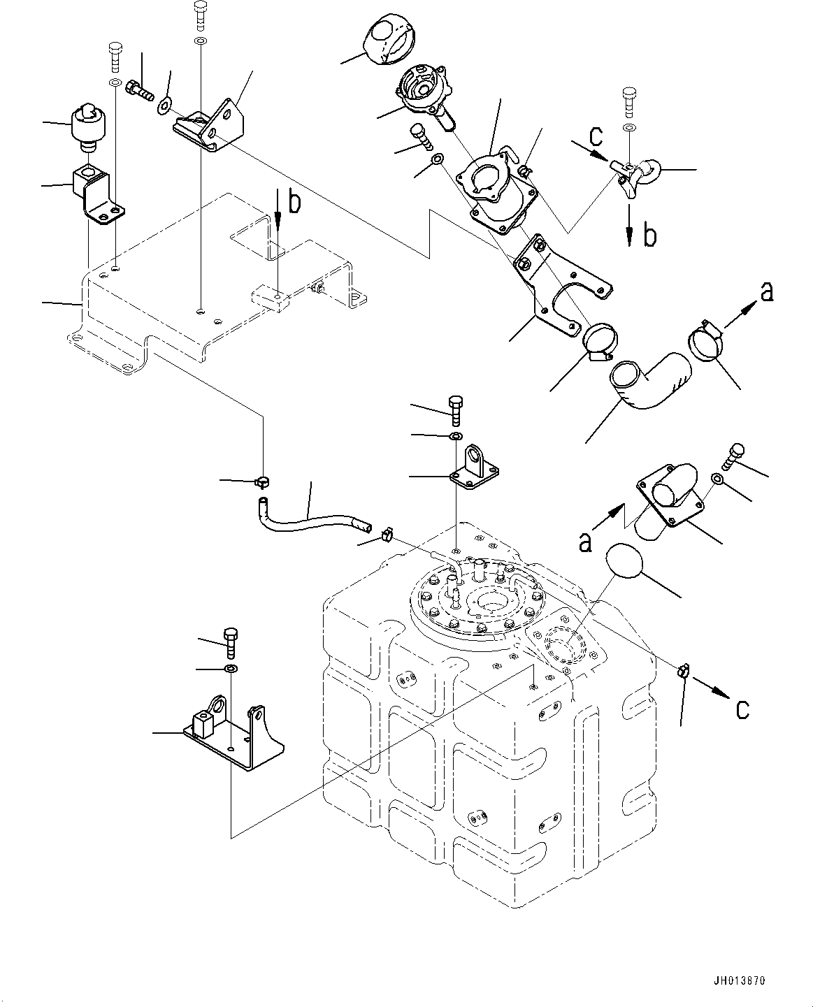 Komatsu parts book diagram for PC490LC-11 S/N 87001-UP (For KAL): DEF TANK, SUCTION TUBE(#85001-85415)