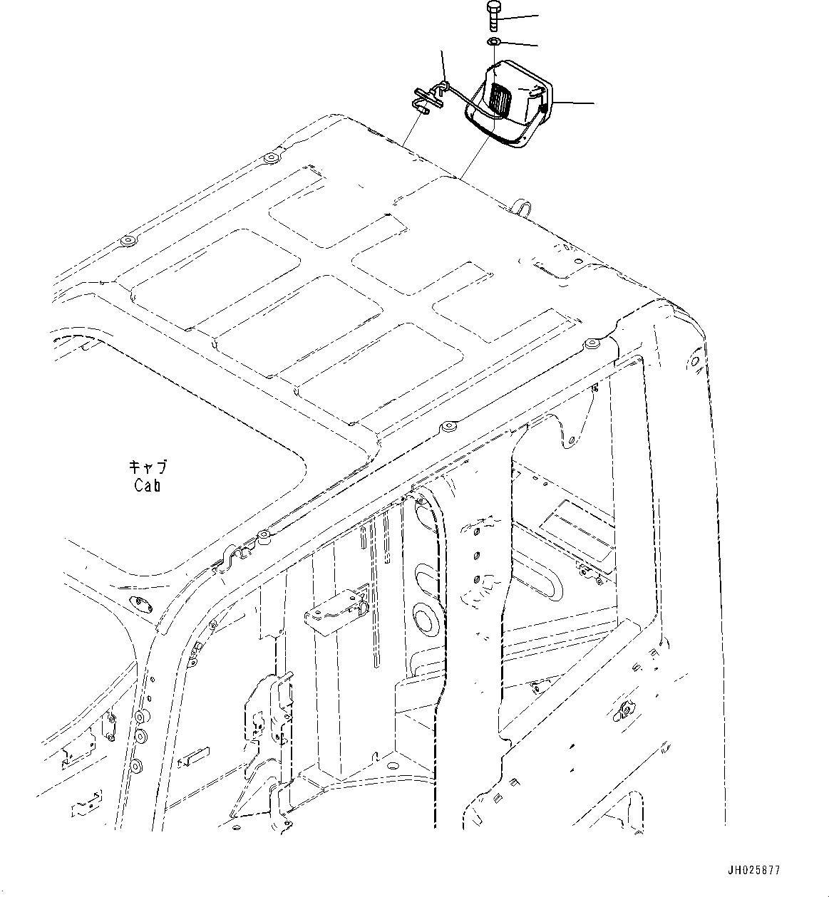 Komatsu parts book diagram for PC490LC-11 S/N 87001-UP (For KAL): ADDITIONAL REAR WORKING LAMP, CAB(#85408-)