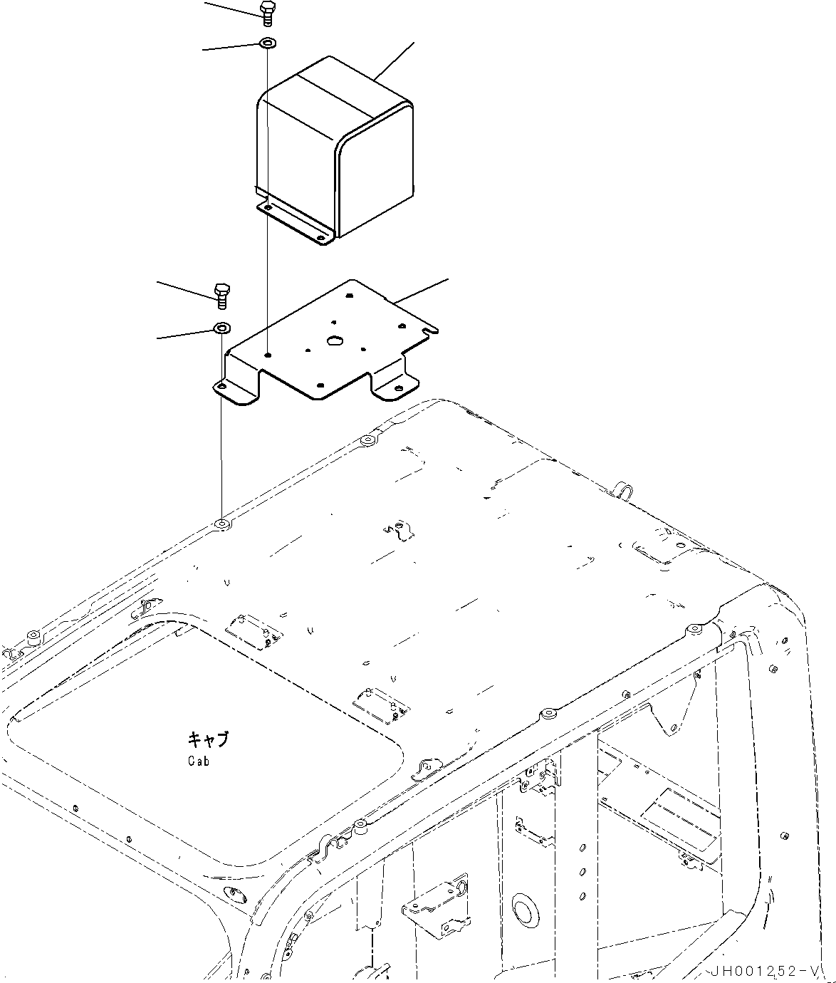 Komatsu parts book diagram for PC490LC-11 S/N 87001-UP (For KAL): BEACON LAMP, CAB(#85001-)