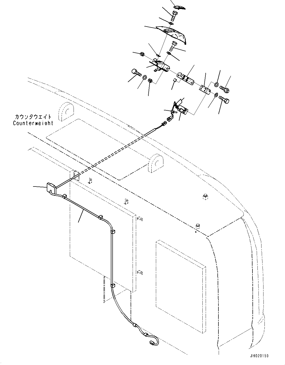 Komatsu parts book diagram for PC490LC-11 S/N 87001-UP (For KAL): KOMVISION CAMERA, CENTER(#85396-)