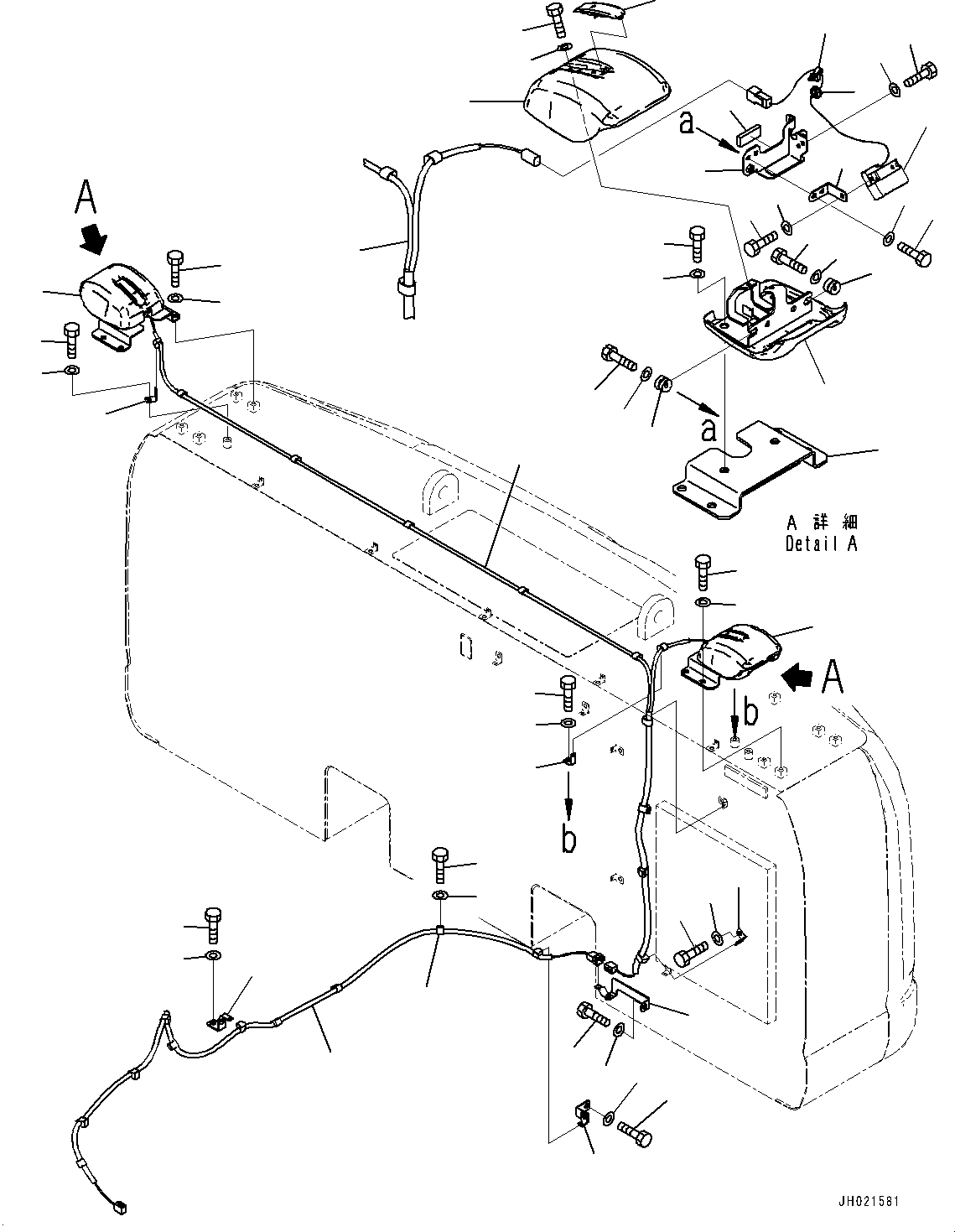 Komatsu parts book diagram for PC490LC-11 S/N 87001-UP (For KAL): KOMVISION CAMERA, REAR(#85396-)
